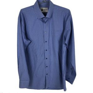 AAEGER MATE Mens Plaid Dress Shirt BLUE Size 2 XL